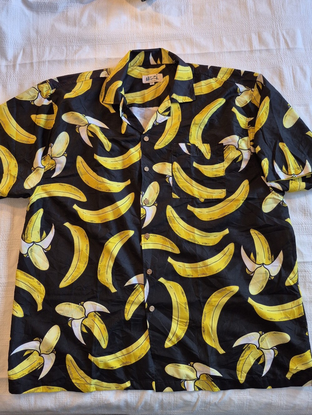 Aloha by Uzzi men's XXL banana print short sleeve casual button up shirt NEW